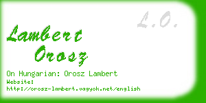 lambert orosz business card